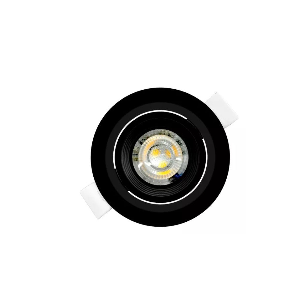 SPOT 3W 6500K REDONDO PRETO EMBUTIR ALLTOP TASCHIBRA