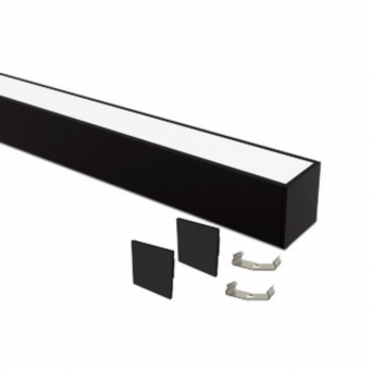 PERFIL LED ZENITH 50X50 SOBREPOR PRETO (BARRA 1 METRO) TASCHIBRA