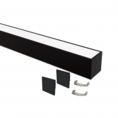 PERFIL LED ZENITH 50X50 SOBREPOR PRETO (BARRA 1 METRO) TASCHIBRA