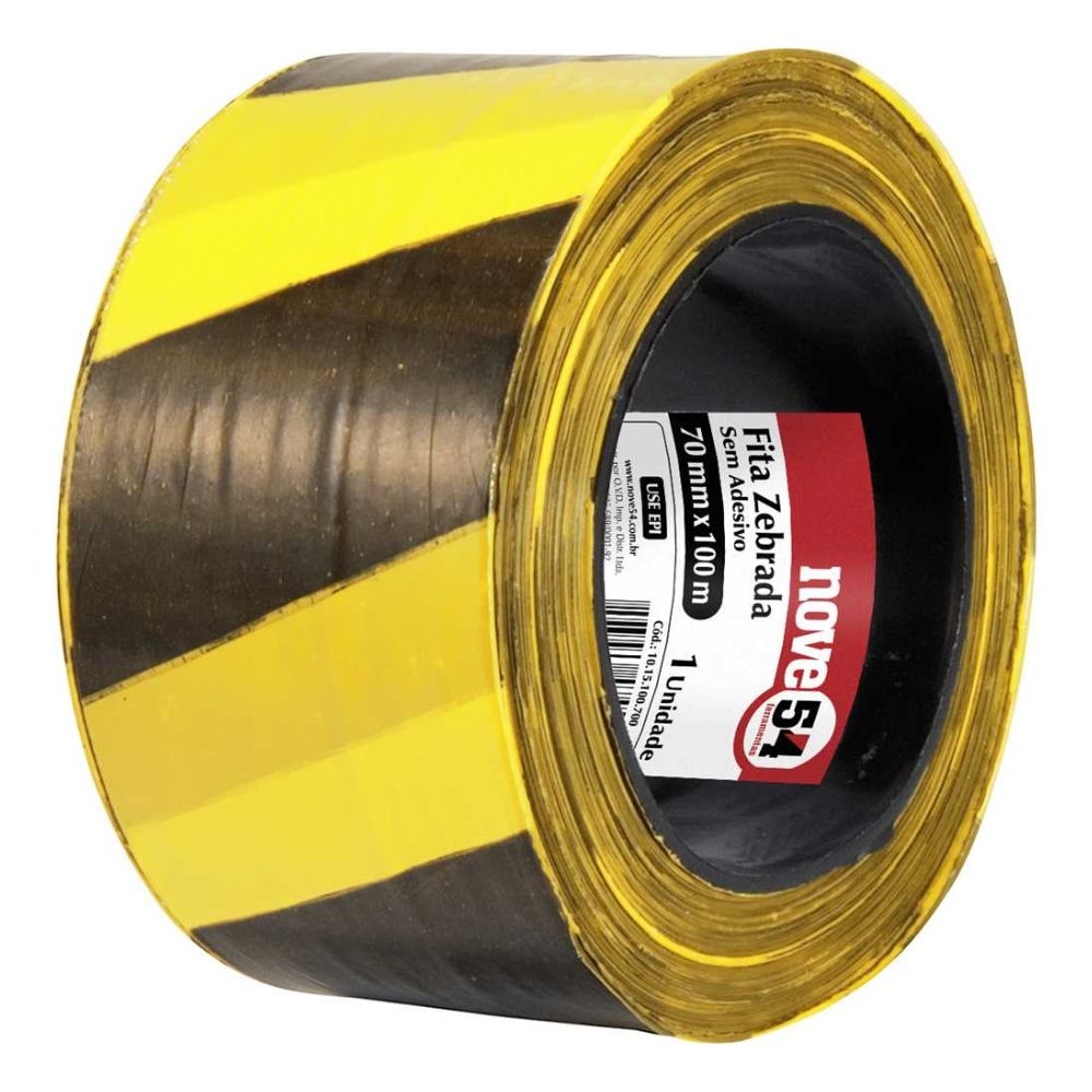 FITA ZEBRADA SEM ADESIVO 70MMX100M NOVE54