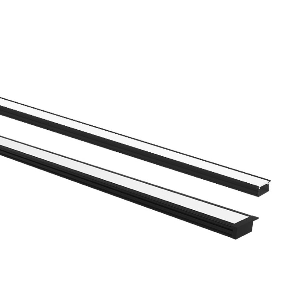 PERFIL LED VERTEX 24X9  EMBUTIR PRETO (BARRA 3 METROS)  TASCHIBRA