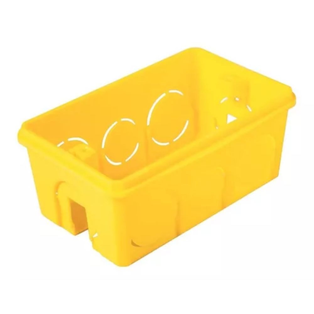 CAIXA LUZ 4X2 AMARELA RETANGULAR TRAMONTINA