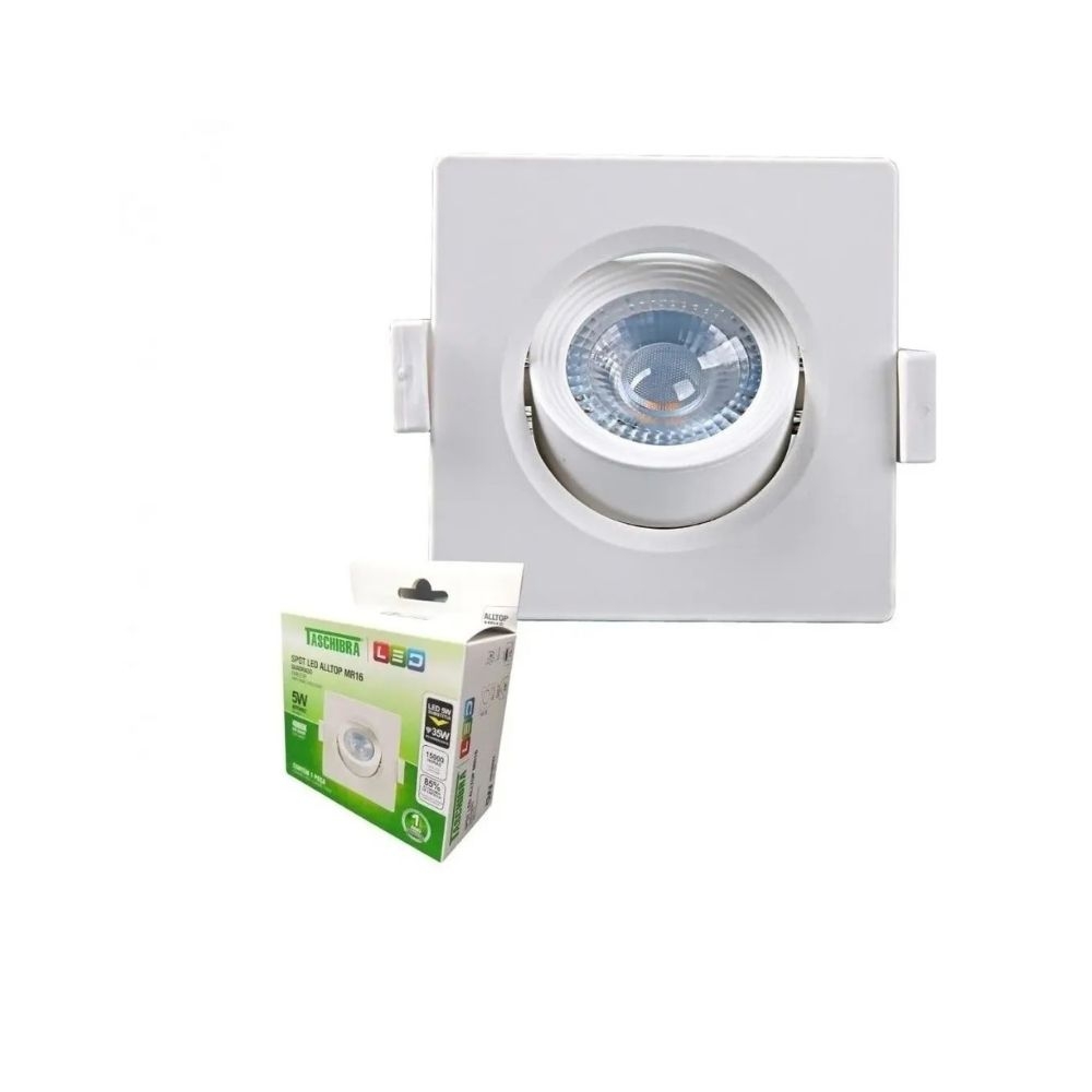 SPOT 5W 4000K QUADRADO EMBUTIR ALLTOP LED MR16 TASCHIBRA