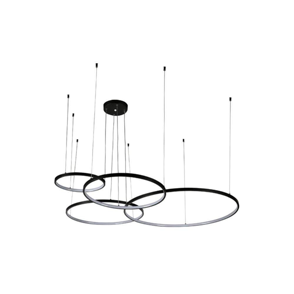 PENDENTE LED DAIRE 4 MOD PRETO 144W 3000K NORDECOR D1408
